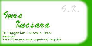 imre kucsara business card